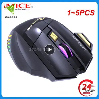  1 ~ 5ШТ Перезаряжаемая Беспроводная мышь Gamer Игровая мышь Компьютерная Эргономичная Mause С подсветкой RGB Бесшумные Мыши Для