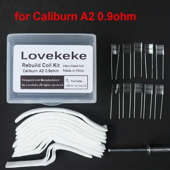  1 Коробка Lovekeke DIY Tool Rebuild Coil Kit для Caliburn A2 0.9ohm Ni80 A1 Mesh Core Head