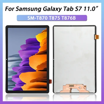  11-дюймовый Оригинальный ЖК-дисплей T870 Для Samsung Galaxy Tab S7 SM-T870 T875 T876B ЖК-дисплей с Сенсорным экраном и Дигитайзером в Сборе