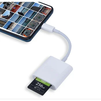  2 В 1 USB C TF SD Card Reader Адаптер Для iPhone 13 12 11 Pro 3,0 OTG Card Reader Передача фотографий С Камеры На телефон Разветвитель