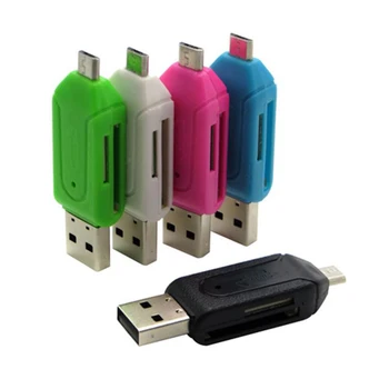  2 В 1 USB OTG адаптер Универсальный USB TF кард-ридер Флэш-накопитель Cardreader Адаптер TF/Mirco Smart Memory Card Reader