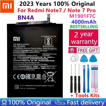  2023 100% Оригинальный Сменный Аккумулятор Для Xiaomi Redmi Note7 Note 7 Pro M1901F7C BN4A, Подлинный Аккумулятор для телефона, 4000 мАч + Бесплатные инструменты