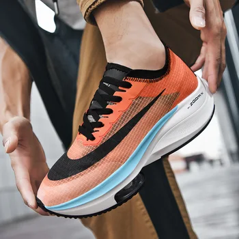  2023 Модные мужские кроссовки Унисекс на шнуровке с круглым носком, Амортизирующие кроссовки для бега, женские кроссовки для бега, дышащая пара кроссовок