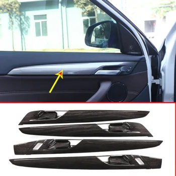  4 шт., отделка панели внутренней двери автомобиля из темного дерева ABS для BMW X1 F48 2016-2019, Аксессуары
