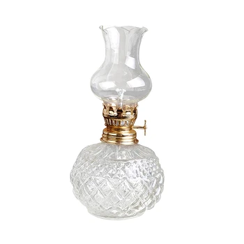  4X Масляная лампа для помещений, классическая масляная лампа с прозрачным стеклянным абажуром, товары для дома и Церкви