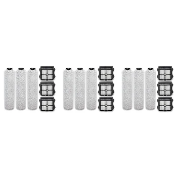  9-кратный сменный набор роликовых щеток и фильтров, совместимый для беспроводных влажных и сухих пылесосов Tineco Floor One S3 и Ifloor 3