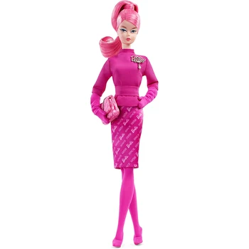  Barbie Signature Натуральное тело из шелкового камня, гордо розовая кукла, модная модель, коллекция 60th Anniversary Edition, кукольная игрушка FXD50