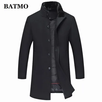  BATMO 2020, зимний шерстяной тренч для мужчин, мужские куртки из шерсти на 90% белом утином пуху, шерстяное пальто с норковым воротником для мужчин, большие размеры M-3XL 8723