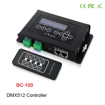  BC-100 CV PWM DMX512 светодиодный Контроллер ЖК-экран RGB Светодиодные модули DMX Диммер RF Дистанционное Беспроводное Управление Для RGB светодиодной ленты, лампы 9V