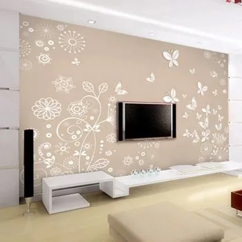  beibehang Золотая лилия фоновые обои ТВ специальные ПВХ обои 3D китайское украшение большая фреска для гостиной обои
