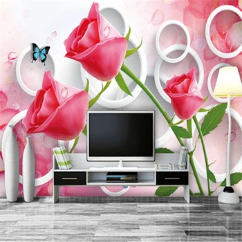  beibehang Цветы на заказ 3D настенные обои 3D стереоскопический фон для телевизора в гостиной спальня papel de parede рулон фотообоев