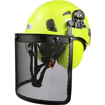  CE Защитный шлем для лесного хозяйства С козырьком, сетчатый щит для лица, Рабочая каска для бензопилы, ABS, ANSI, Промышленная рабочая кепка, защита головы Для Мужчин