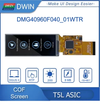  DWIN Новейшая 4-Дюймовая 400*960 Ультратонкая Структура COF Сенсорный экран TFT ЖК-дисплей Поддержка Настройки DMG40960F040_01W