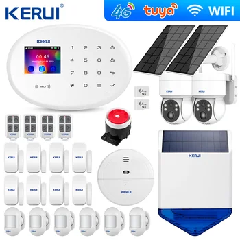  KERUI Tuya WIFI GSM 4G Беспроводная и проводная охранная интеллектуальная сигнализация Домашняя Охранная сигнализация с управлением приложением Tuya