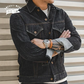  Maden Синие джинсовые куртки в стиле ретро для мужчин, повседневная уличная одежда Crowboy, пальто, куртка-бомбер, Винтажная верхняя одежда в стиле Харадзюку, мужская одежда