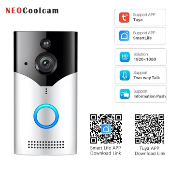  NEOCoolcam Tuya Видео Дверной звонок Беспроводной WiFi Домашней Безопасности Дверной звонок Визуальная запись Домофона PIR Детектор движения Smart Life