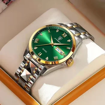  Poedagar, лучший бренд класса Люкс, модные часы с зеленым циферблатом, мужские Водонепроницаемые Светящиеся часы с датой недели, Спортивные часы, Мужские Кварцевые наручные часы