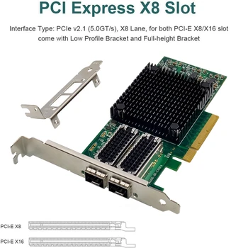  ST7320 Pcie X8 10G Серверная сетевая карта Mellanox Connectx-4 Pciex8 2X10G SFP + Оптическое Волокно LC Ethernet Смарт-сетевая карта
