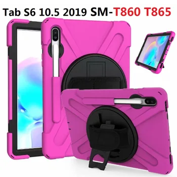  Tab S6 10.5 T860 Бронированный Чехол для Samsung Galaxy Tab S6 10.5 2019 SM-T860 T865 SM-T865 Чехол Противоударный Ремешок для рук Funda Cover # S