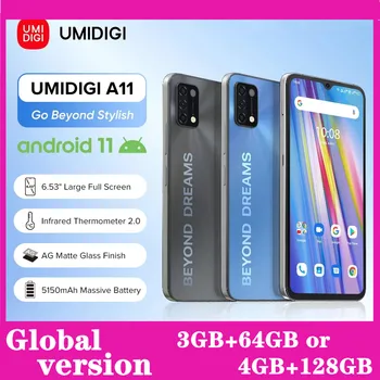  UMIDIGI A11 Глобальная версия Android 11 Смартфон Helio G25 64GB 128GB 6,53 