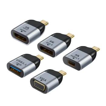 USB C-type адаптер для USB/HD совместимый/DP/ VGA/Mini DP женский 4K/8k 60Hz передача видео подходит для ноутбука
