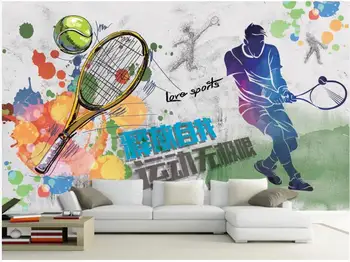  WDBH Пользовательские фото 3D обои Теннис теннисный корт теннисный зал тренажерный зал домашний декор гостиная 3D настенные фрески обои для стен 3 d