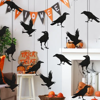  Атмосфера вечеринки в честь Хэллоуина Со Стильным Подвесным декором, Интересные и Устрашающие украшения crow