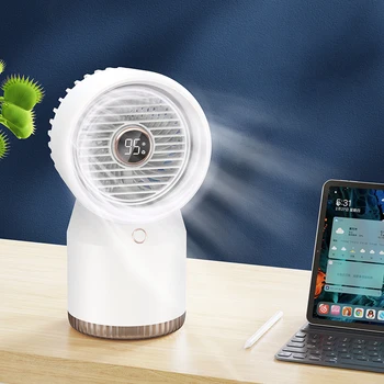  Беспроводной Циркуляционный вентилятор Водяного охлаждения с цифровым дисплеем Портативный кондиционер для увлажнения воздуха При Сильном ветре Портативный вентилятор
