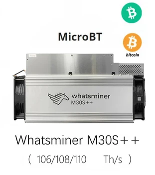  Биткойн-Майнер MicroBT WhatsMiner M30S ++ 110/108/106th /s ASIC-Майнер для Майнинга Биткойнов BTC С блоком питания SHA256