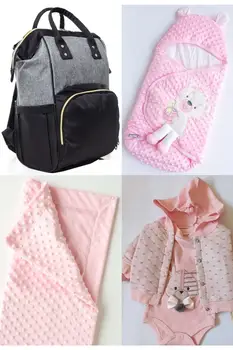 Большой набор для родов из 4 предметов (рюкзак для ухода за ребенком, пеленание из 100% хлопка, одеяло из нута, выход из больницы) Хлопок