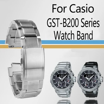  Быстроразъемный ремешок для часов Casio G-SHOCK GST-B200 из нержавеющей Стали, Складная пряжка, металлический Мужской браслет 24x16 мм, выпуклый рот