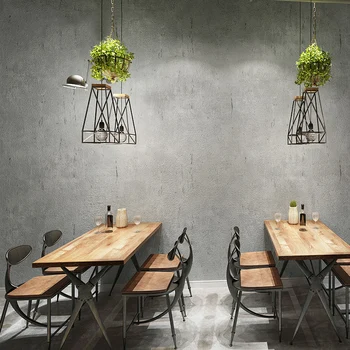  Винтажные обои 3D однотонные цементно-серые Обои в индустриальном стиле, гостиная, ресторан, кафе-бар, ПВХ Водонепроницаемый 3D декор