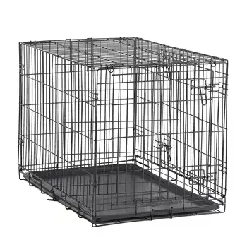  Двухдверный складной металлический ящик для собак с разделителем и лотком, X-Large, 42 