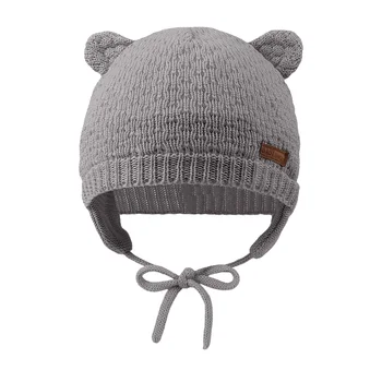  Детская вязаная шапка-ушанка для мальчиков, зимняя шапочка для новорожденных, пуловер для маленьких мальчиков, хлопковая теплая шапка-капор для маленьких девочек