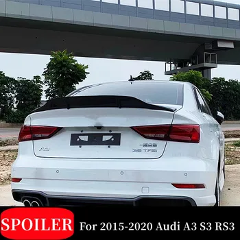  Для 2015-2020 Audi A3 S3 RS3 R Стиль Черный Карбоновый Автомобиль Задняя крышка багажника Для Губ Обвес Спойлер Крылья Тюнинг Внешние Аксессуары Часть