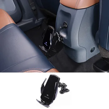  Для Ford Maverick 2022 Черный ABS Автомобильный задний ряд Беспроводной зарядки Держатель мобильного телефона Аксессуары для модификации интерьера автомобиля