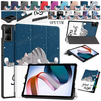  Для XiaoMi Redmi Pad SE 11 Дюймов 2023 Цветной рисунок Флип Кожаный чехол Ультратонкий Трехстворчатый Противоударный Чехол для планшета с подставкой