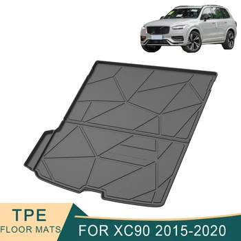  Для грузового лайнера Volvo XC90 2015-2020 Всепогодные нескользящие коврики для багажника из ТПЭ, водонепроницаемый поддон для багажника, ковер для багажника