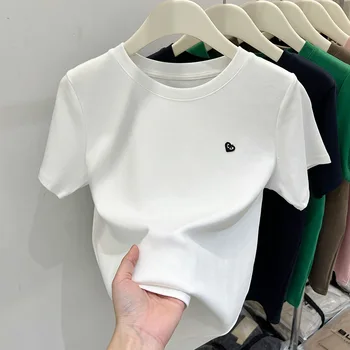  Женская футболка с короткими рукавами, лето 2023, новый стиль, уникальная вышивка, уникальная тонкая блузка, женская белая