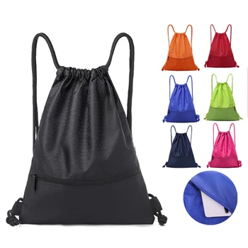  Женский Водонепроницаемый Нейлоновый рюкзак на шнурке, Спортивная сумка для хранения на открытом воздухе, для фитнеса, Школьная сумка для студентов, Мужские сумки с мячом на молнии