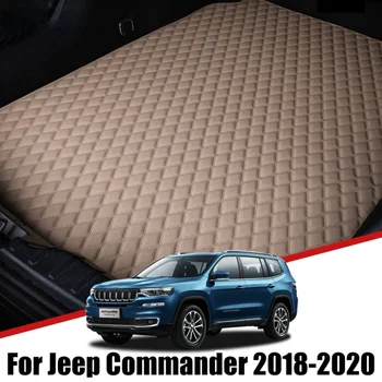  Изготовленные на заказ Кожаные коврики в багажник автомобиля для Jeep Commander XL 5-местный 2018 2019 2020 Водонепроницаемый нескользящий вкладыш для грузовых аксессуаров