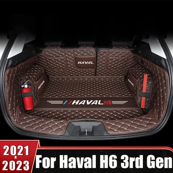  Изготовленный на Заказ Кожаный Коврик для багажника Haval H6 3-го поколения 2021 2022 2023 GT DHT-PHEV Задняя Грузовая Крышка Ковер Водонепроницаемый Коврик Автомобильные Аксессуары