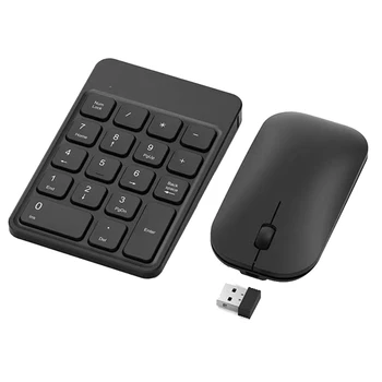  Комбинированная беспроводная цифровая клавиатура и мышь 2.4G, перезаряжаемая клавиатура и мышь с 18 клавишами, набор для ПК, ноутбука