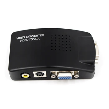  Конвертер цифрового AV/S видео в VGA ТВ сигнала высокого разрешения, адаптер для преобразования S-video в VGA для ПК, ноутбука