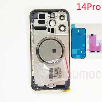  Корпус задней двери для iPhone 14 Pro, задняя крышка батарейного отсека со средней рамкой, лоток для sim-карты, ремонт телефона