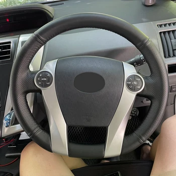  Косички на рулевом колесе Для Toyota Prius 30 XW30 2009-2015 Prius C US 2012-2017 Кожаный Чехол на Руль Автомобиля, сшитый вручную