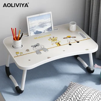  Кровать AOLIVIYA, Маленький Столик, Складной Компьютерный стол, рабочий стол для студентов, Детский письменный стол, Ленивый стол