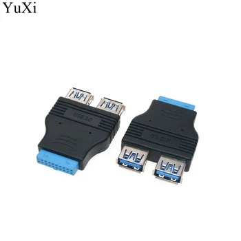  Материнская плата YuXi 20Pin с двойным адаптером USB 3.0 Type A Женский-женский черный