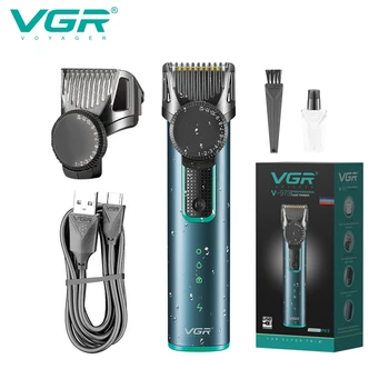  Машинка для стрижки волос VGR, Регулируемая Машинка для стрижки волос, Электрическая Парикмахерская, Водонепроницаемый Триммер для волос, Беспроводная машинка для стрижки волос для мужчин V-973