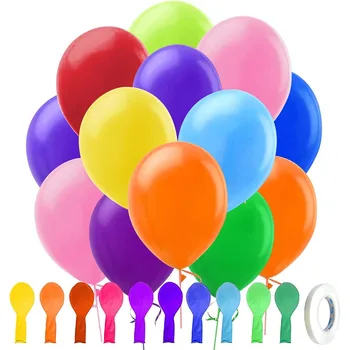 Металлические Хромированные латексные воздушные шары 100 упаковок 12 Дюймов, разноцветные воздушные шары для вечеринки На День рождения, Детский душ, Свадебный декор